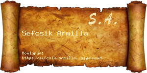 Sefcsik Armilla névjegykártya
